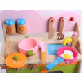 Preschool Pretend Play Conjunto de brinquedos de madeira de cozinha multifunções